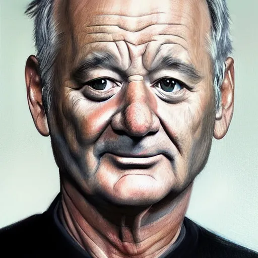 Image similar to close up portrait of bill murray painted by magali villeneuve