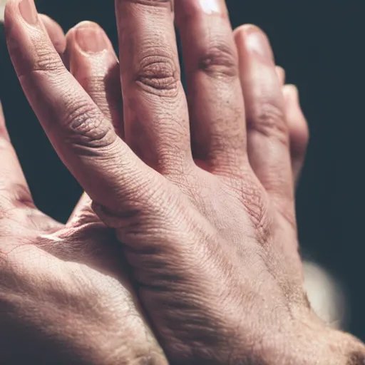 Prompt: human hand photography close up