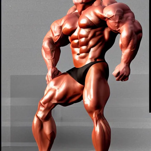 Prompt: overly muscular, testosterone filled, crazy-eyed bodybuilder chad, fullbody, fashion photo, unreal engine