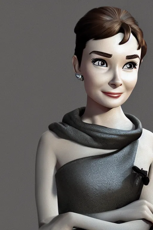 Prompt: Audrey Hepburn 3D octane render Pixar