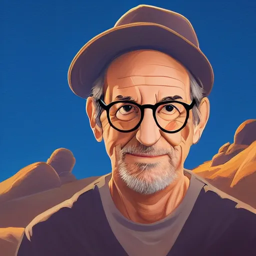 Image similar to face icon stylized minimalist steven spielberg, loftis, cory behance hd by jesper ejsing, by rhads, makoto shinkai and lois van baarle, ilya kuvshinov, rossdraws global illumination