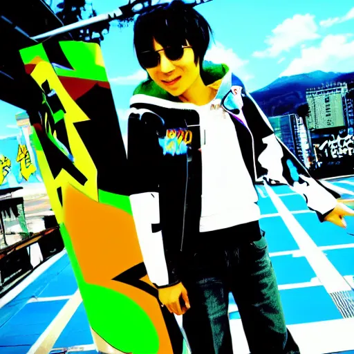 Prompt: Ryuta Ueda's Jet Set Radio