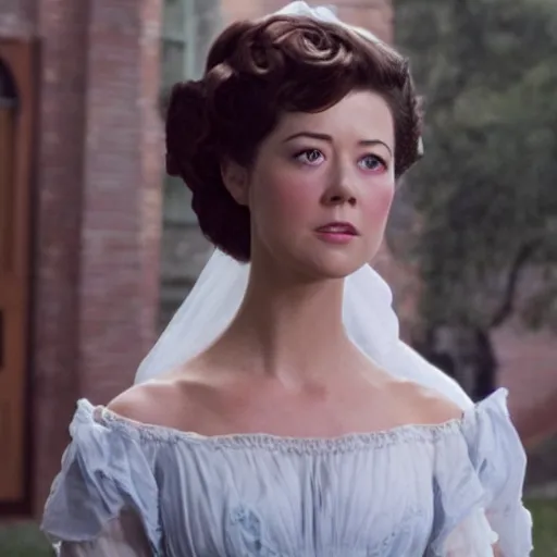 Prompt: film still of mary elizabeth winstead in gone with the wind 3 ( 2 0 5 4 )