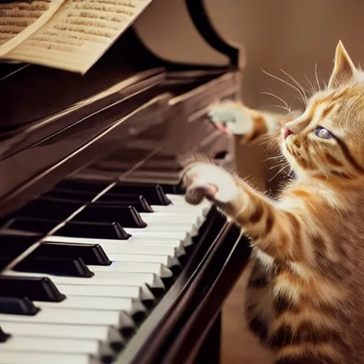 Prompt: an amazing award winning photo of kittens playing piano, very detailed and sharp, 4k hdr, masterpiece