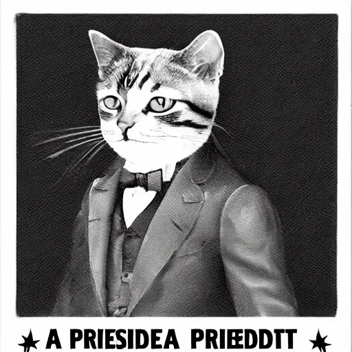 Image similar to a cat as president