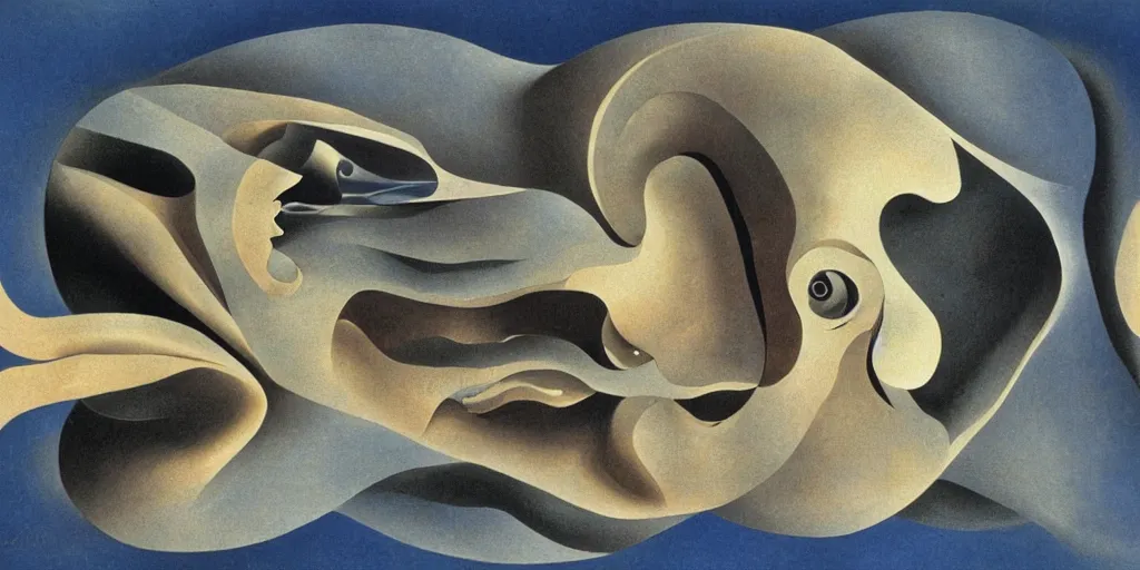Prompt: folded universe in the mouth by Dali