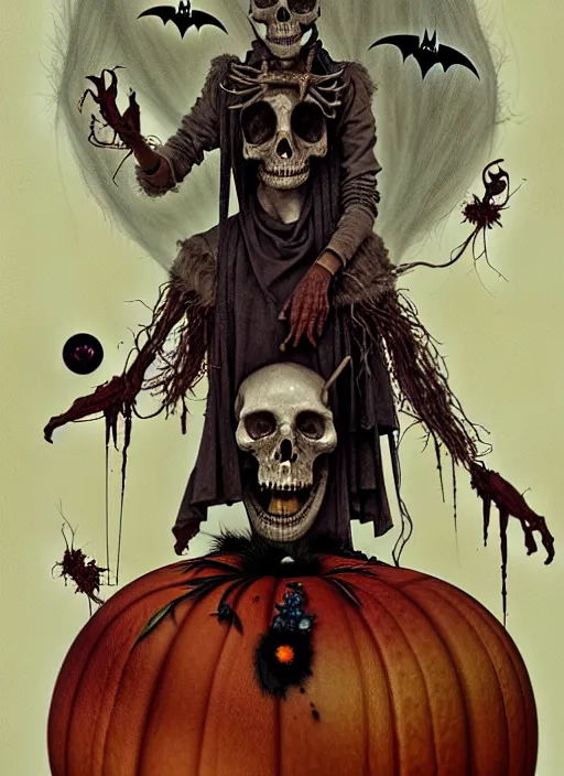 Image similar to king of halloween by chiara bautista and beksinski and norman rockwell and greg rutkowski weta studio, and lucasfilm