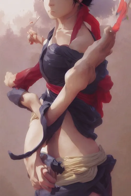Prompt: Nam from One Piece, digital art from artstation by Ruan Jia and Mandy Jurgens and Artgerm and william-adolphe bouguereau