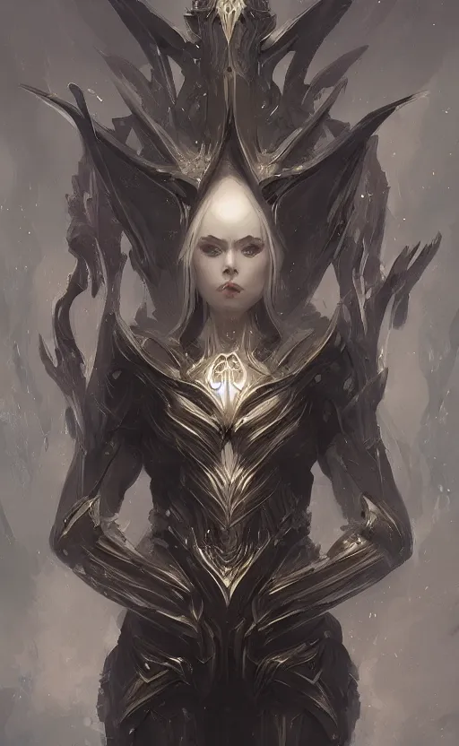 Prompt: female archfiend, flawless symmetrical pretty cute face, greg rutkowski, 8 k, shallow depth of field, intricate detail, concept art,