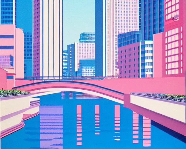 Image similar to a painting by Hiroshi Nagai