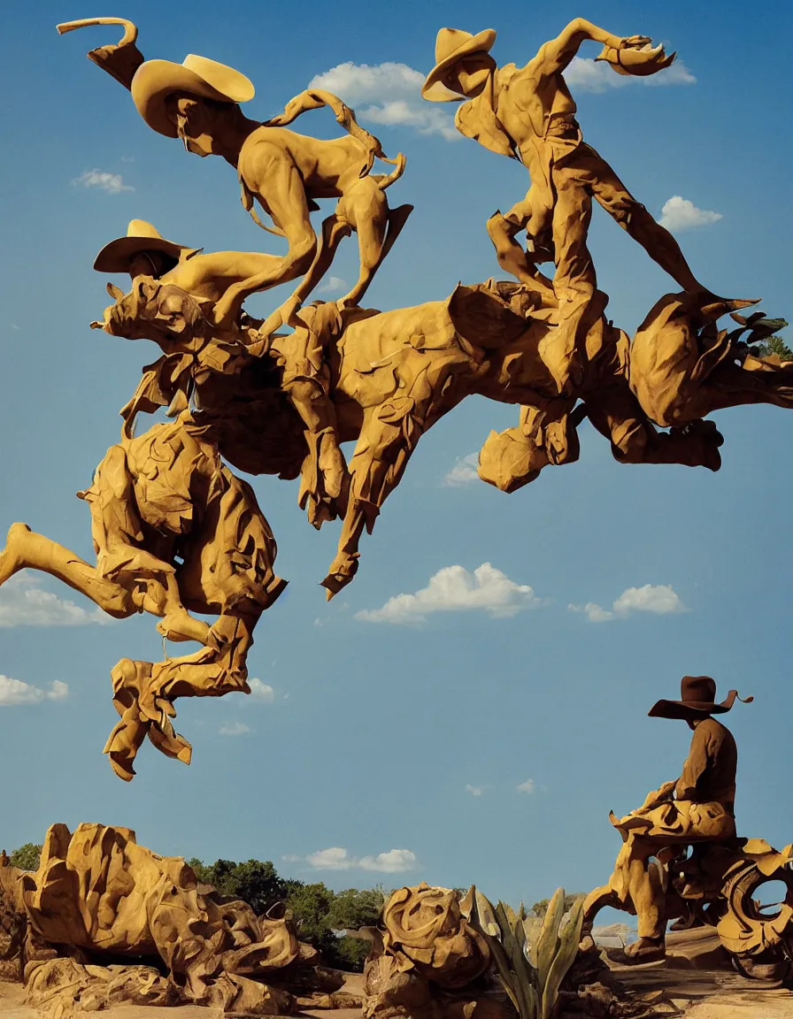 Prompt: a cowboy turning into blooms by slim aarons, by zhang kechun, by lynda benglis, by frank frazetta. tropical sea slugs, angular sharp tractor tires. bold complementary colors. warm soft volumetric light. national geographic. 8 k, rendered in octane, smooth gradients. a manly cowboy riding by edward hopper. sculpture by antonio canova.