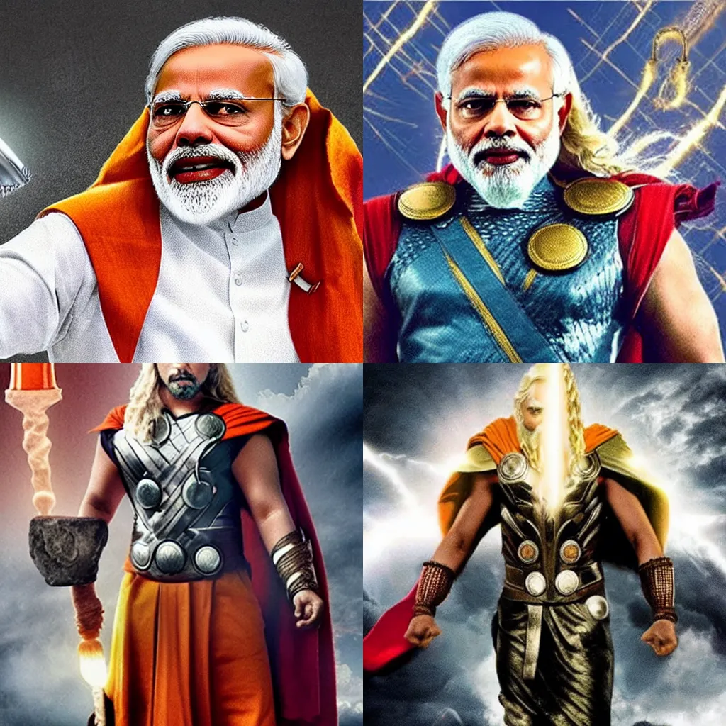 Prompt: narendra modi as thor