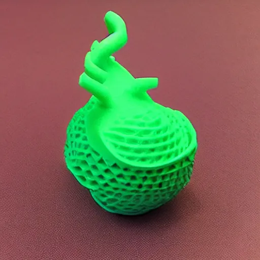 Prompt: a 3d printed plumbus, fresh from the printer
