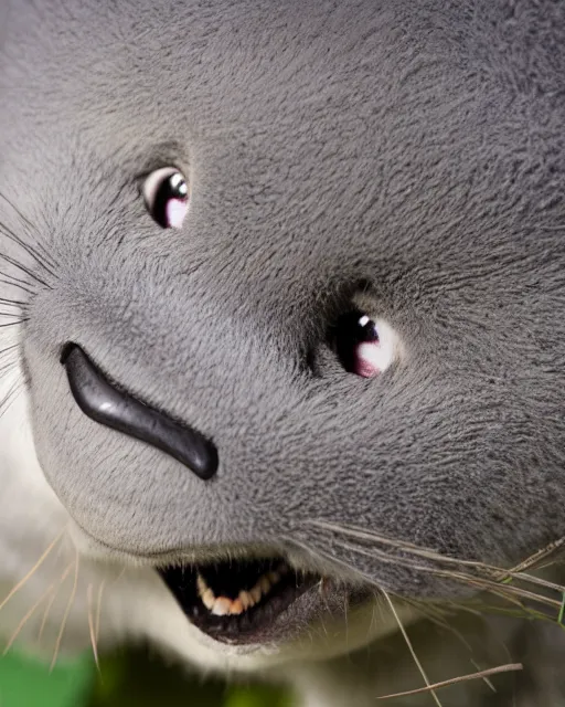 Prompt: real life totoro, hyperrealistic, very detailed fur, sharp focus, sigma 8 5 mm f 1. 4