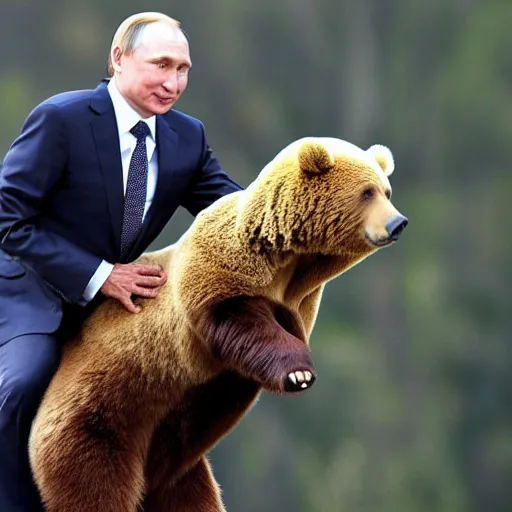 Image similar to vladimir putin riding a bear