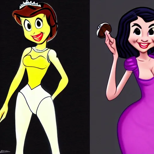 Prompt: milt kahl sketch of victoria justice with kim kardashian body as princess daisy
