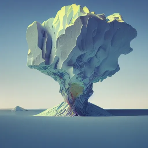 Image similar to A Landscape by Beeple and Salvador Dali