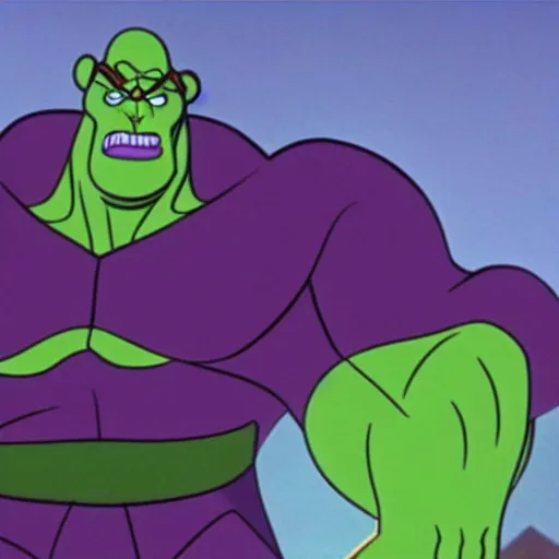Image similar to film still of thanos in scooby - doo ( 1 9 6 9 )