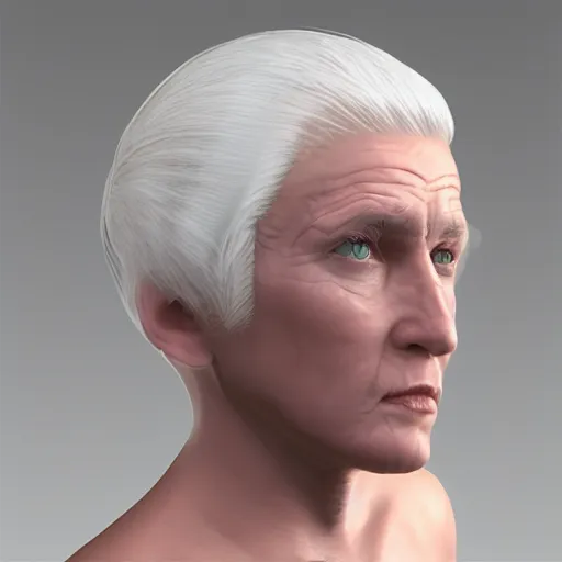 Prompt: marble skin, old, white hair, translucent sss, daz occlusion