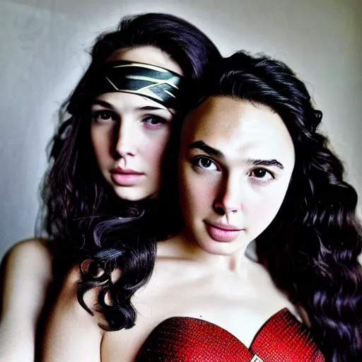 Image similar to a beautiful young girl who looks like gal gadot and rebecca fergueson portrait photo