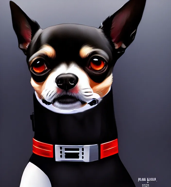 Prompt: a ultradetailed beautiful panting of chihuahua as darth vader, by ilya kuvshinov, greg rutkowski and makoto shinkai, trending on artstation