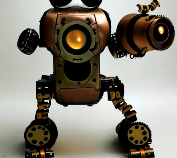 Image similar to futuristic steampunk ferret - shaped mech, steampunk ferret - robot, borderlands - inspired ferret - shaped robot