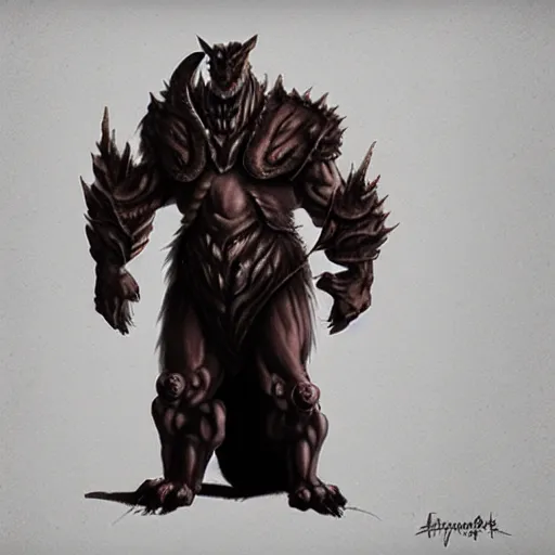 Image similar to behemoth, character design