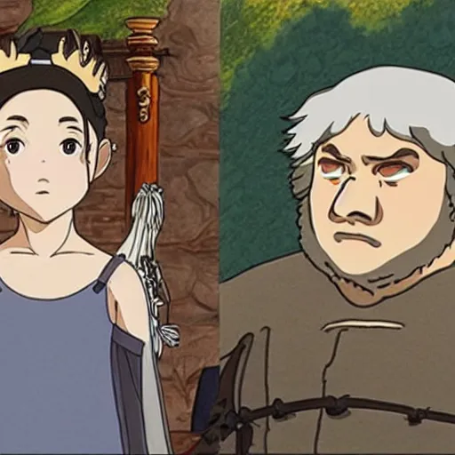 Image similar to studio ghibli adaptation of game of thrones.