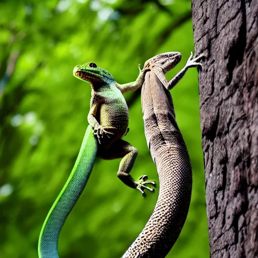 Image similar to tree climbing a lizard