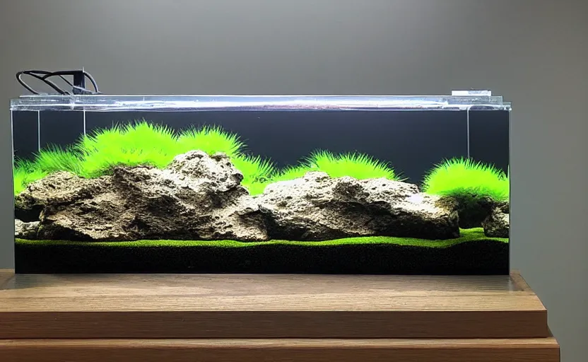 Image similar to iwagumi aquascape,!! takeshi amano!!, seiryu stone,