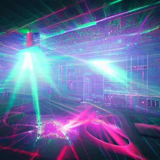 Prompt: “bass music dance party in a club with lasers, hieronymus bosch, 8k, extreme detail, realism, unreal engine”