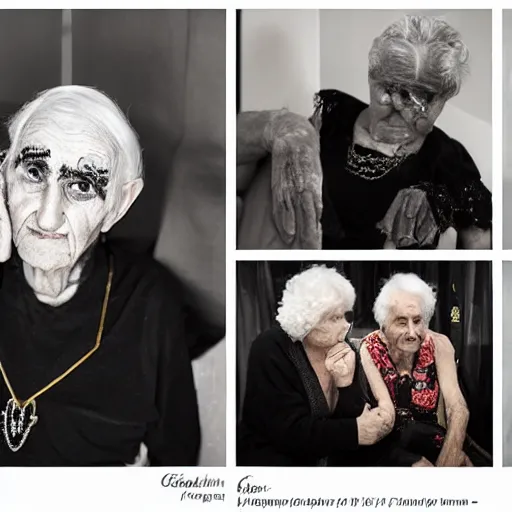 Image similar to an old age home for geriatric goths. photographs.