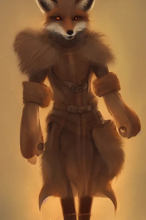 Image similar to an anthropomorphic medieval fox with a fluffy tail, backlighting, trending on artstation, digital art, furry art, trending on furaffinity, fantasy art, by kawacy