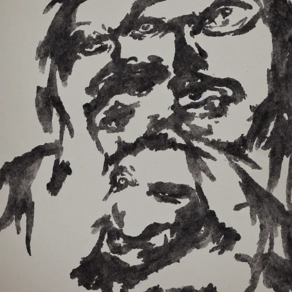 Prompt: chinese ink painting of jack black