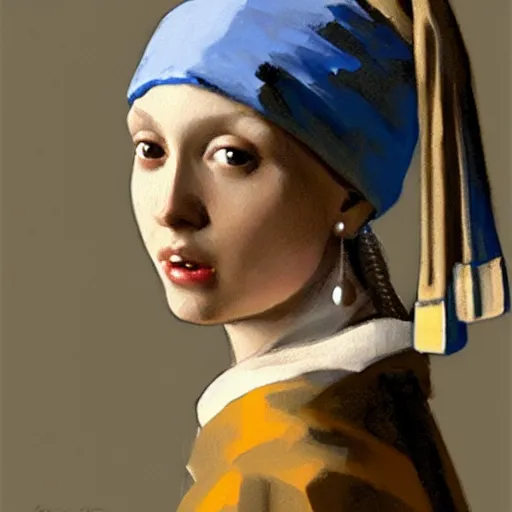 Image similar to a girl with a pearl earring in the style of craig mullins