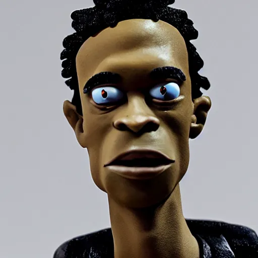 Prompt: a cartoon claymation sculpture close up of Playboi Carti