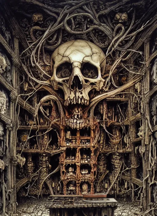 Image similar to Sedlec Ossuary, highly detailed, art by Ayami Kojima, Beksinski, Giger