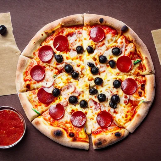 Prompt: pizza food photography