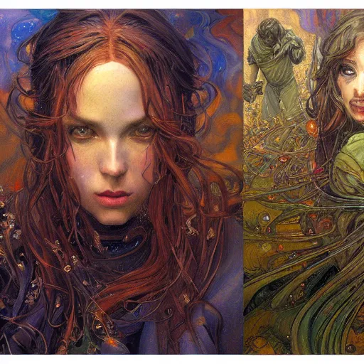 Prompt: a painting in the style of donato giancola, and in the style of loish, and in the style of charles dulac. smooth, sharp focus, semi - realism, symmetry.