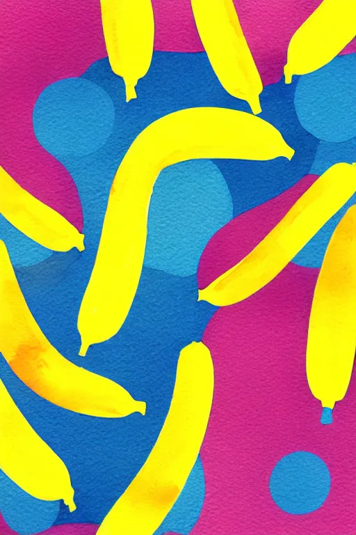 Image similar to minimalist watercolor art of a bananas, illustration, vector art