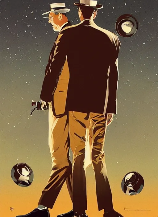 Image similar to poster artwork by Michael Whelan and Tomer Hanuka, Karol Bak Major Buster Keaton, from scene from Twin Peaks, clean