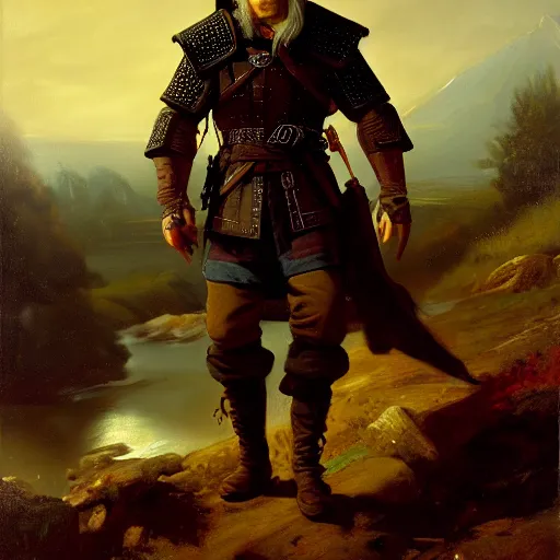 Image similar to geralt of rivia by andreas achenbach