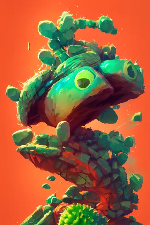 Image similar to 3 d render creature animal sushi cristal eye roots cactus elemental flush of force nature micro world fluo, art gta 5 cover, official fanart behance hd artstation by jesper ejsing, by rhads, makoto shinkai and lois van baarle, ilya kuvshinov, ossdraws