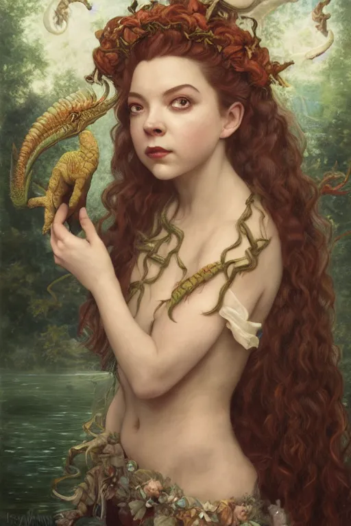 Prompt: A fantasy comic book style portrait painting of Anya Taylor-Joy, hybrid, Susan Hayward, as an Atlantean Reptilian Warrior, François Boucher, Oil Painting, Mystical Valkyrie, unreal 5, DAZ, hyperrealistic, octane render, Regal, Refined, Detailed Digital Art, RPG portrait, William-Adolphe Bouguereau, Michael Cheval, Walt Disney (1937), Steampunk, dynamic lighting, Highly Detailed, Cinematic Lighting, Unreal Engine, 8k, HD