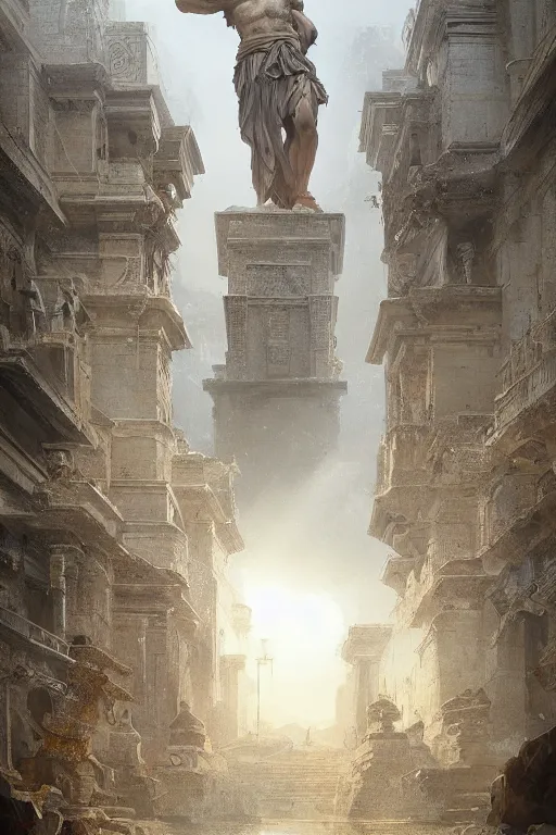 Prompt: ancient city of troy god, portrait, powerfull, intricate, elegant, volumetric lighting, scenery, digital painting, highly detailed, artstation, sharp focus, illustration, concept art, ruan jia, steve mccurry