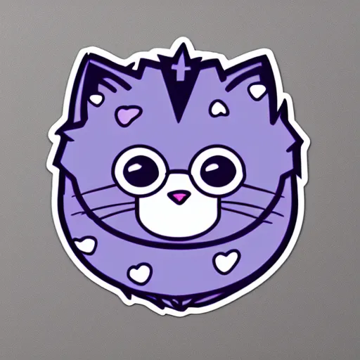 Lavender Cat Fuzzy Stickers