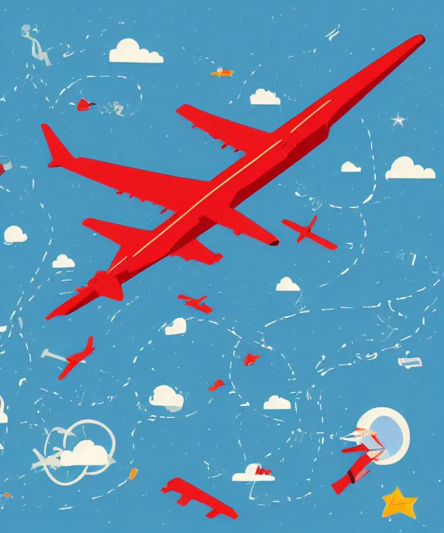 Image similar to airplane whole illustration vector digital art trending on artstation