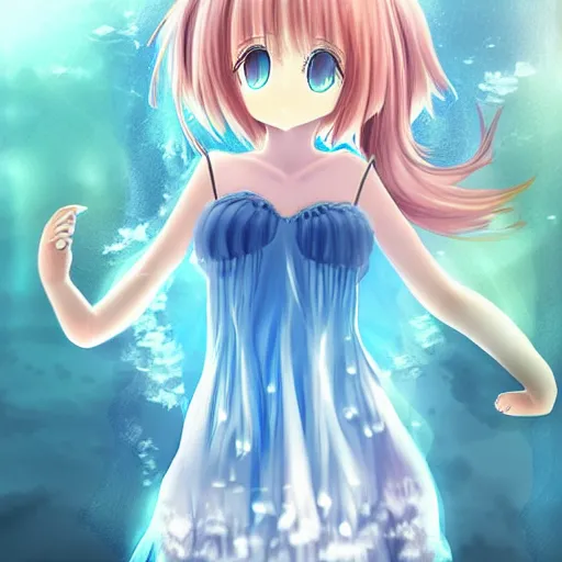 advanced digital art a very cute anime girl wearing a | Stable ...