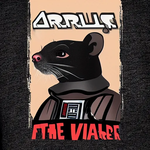 Image similar to a ferret in the style of darth vader