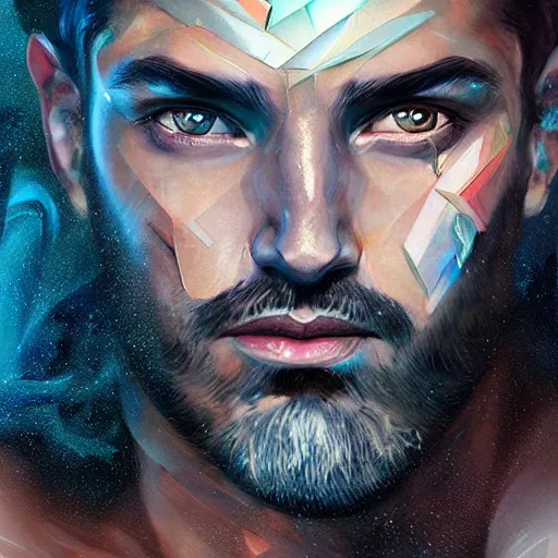 Prompt: the god poseidon, portrait, sharp focus, digital art, concept art, dynamic lighting, by emylie boivin, anna dittmann, mark arian, and sandra chevrier